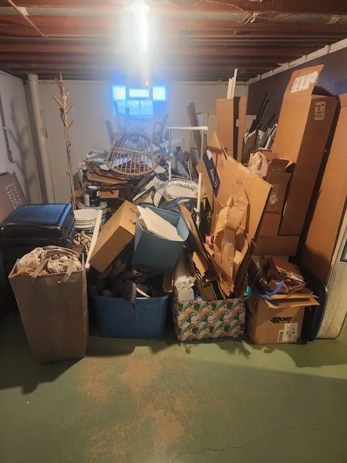 Roll-off dumpster container at job site for 20 Yard Dumpster Rental in Lemoyne